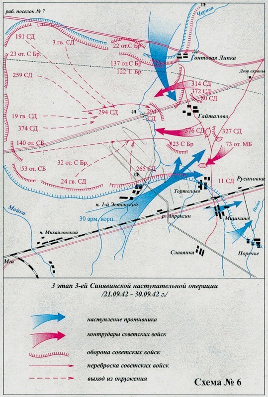 Синявинская операция карта